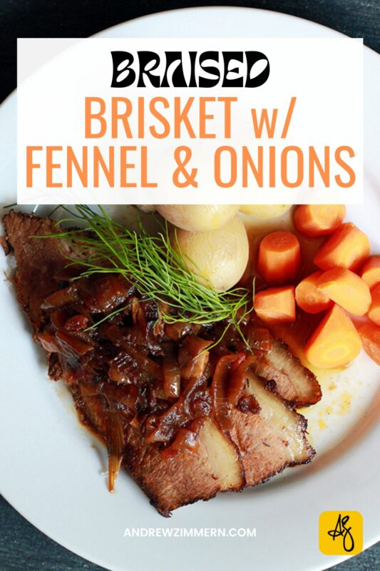 This classic braised brisket is a riff on my grandmother’s recipe. It was one of the first dishes I helped my grandmother make and a staple at my family’s holiday table for generations. Braised in the oven with fennel and onions, it’s perfectly melting and tender.