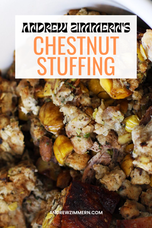 My Chestnut Stuffing for Thanksgiving recipe.

I like to make my stuffing the same way my grandmother did, with the classic combination of turkey livers, roasted chestnuts and plenty of fresh herbs.