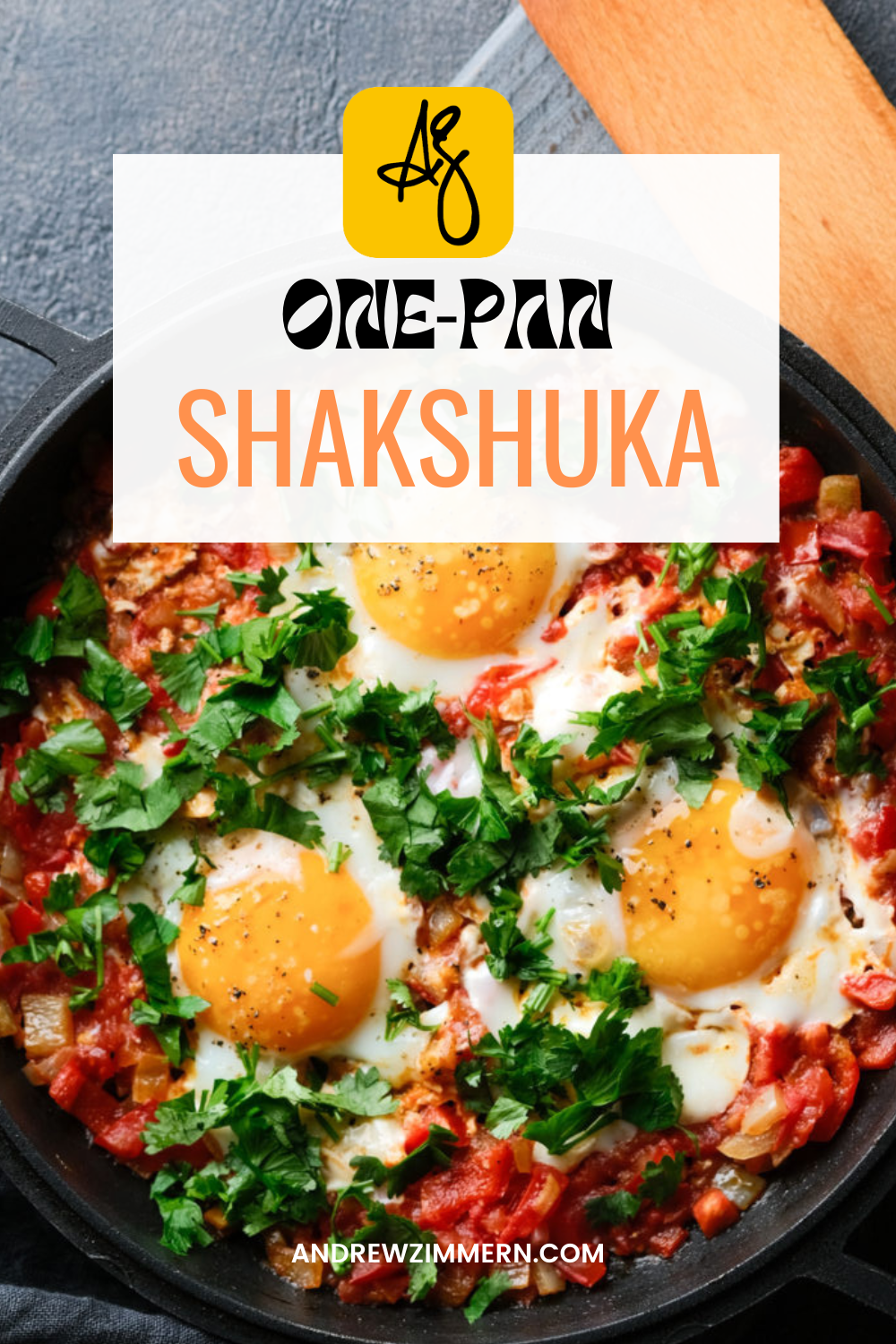 A one skillet recipe with bright North African and Mediterranean flavors, shakshuka is an easy dish of eggs baked in a savory, spicy tomato and red pepper sauce.
