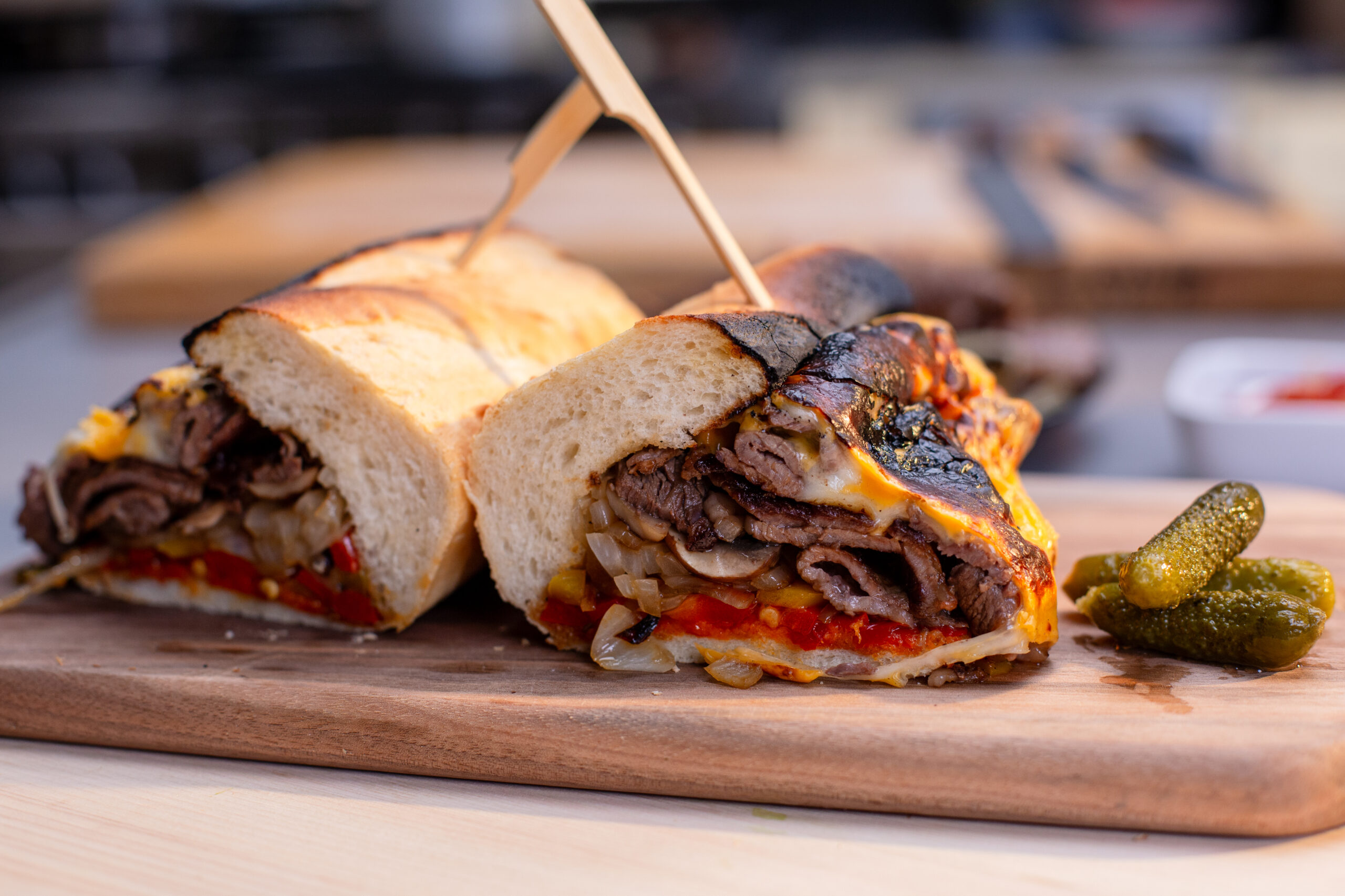Ribeye Cheesesteaks with Peppers & Mushrooms - Andrew Zimmern