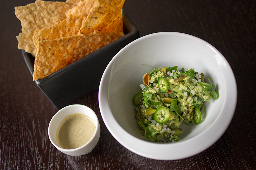 Alex Stupak's Smoked Cashew Salsa & Guacamole with Pistachios