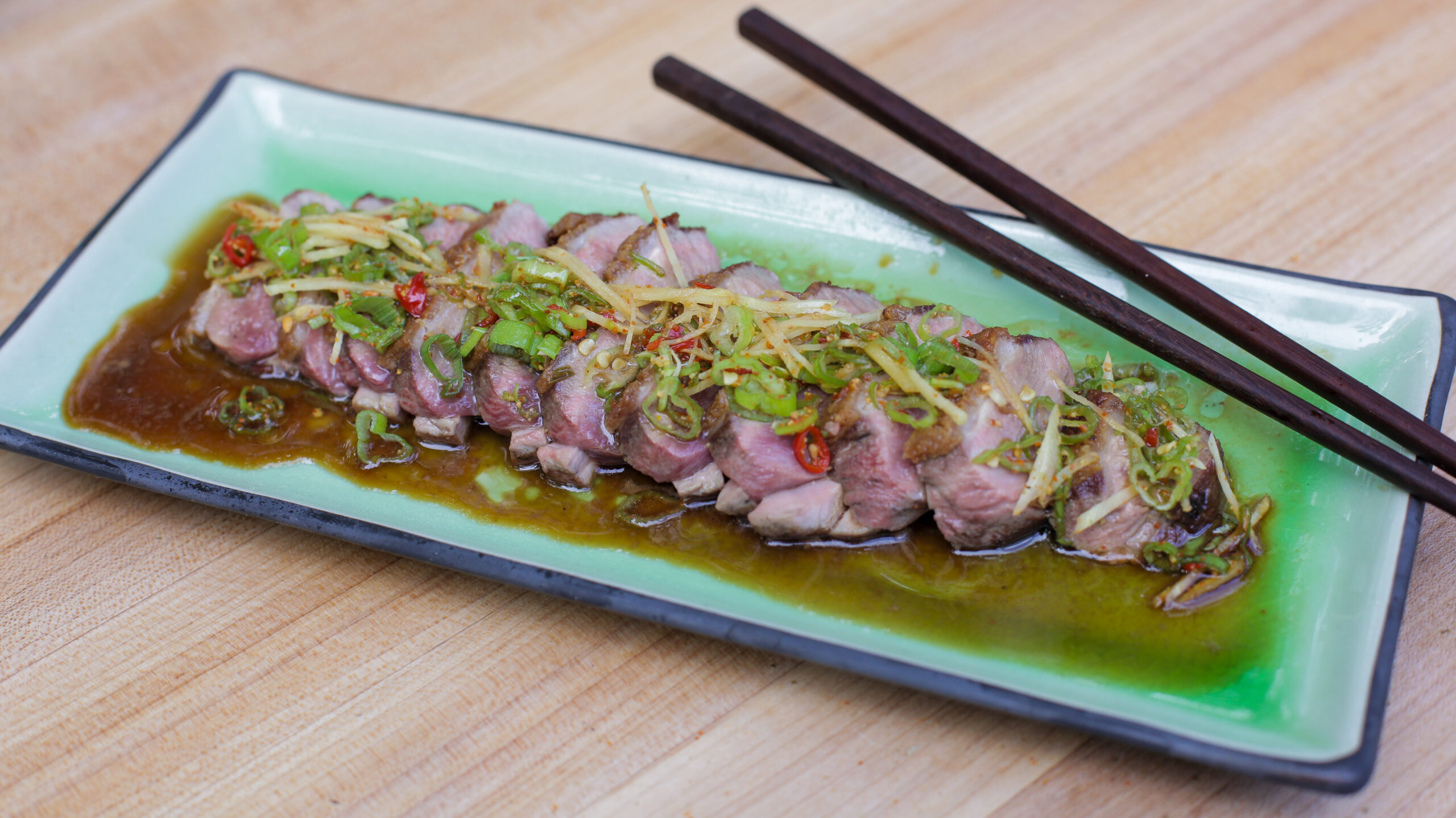 Seared Duck Breast with Ginger and Scallion - Andrew Zimmern