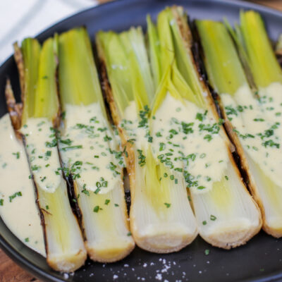 Andrew Zimmern Recipe Grilled Leeks Vinaigrette