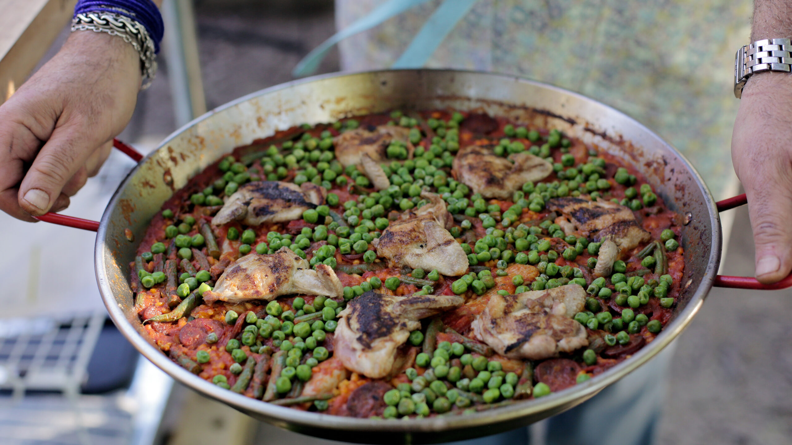 Grilled Quail Paella - Andrew Zimmern