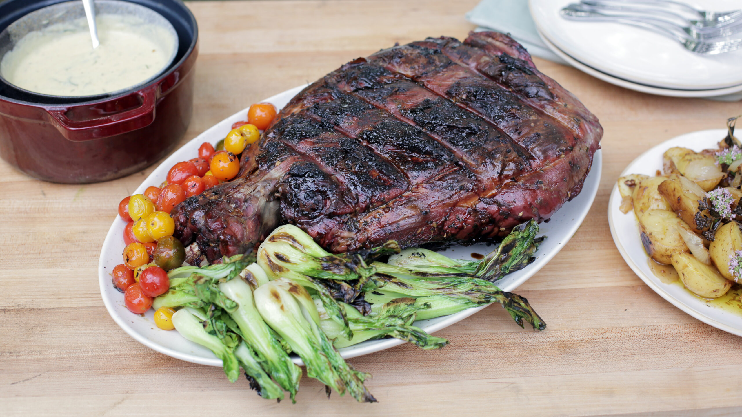 Greek-Style Whole Roasted Antelope Leg - Andrew Zimmern