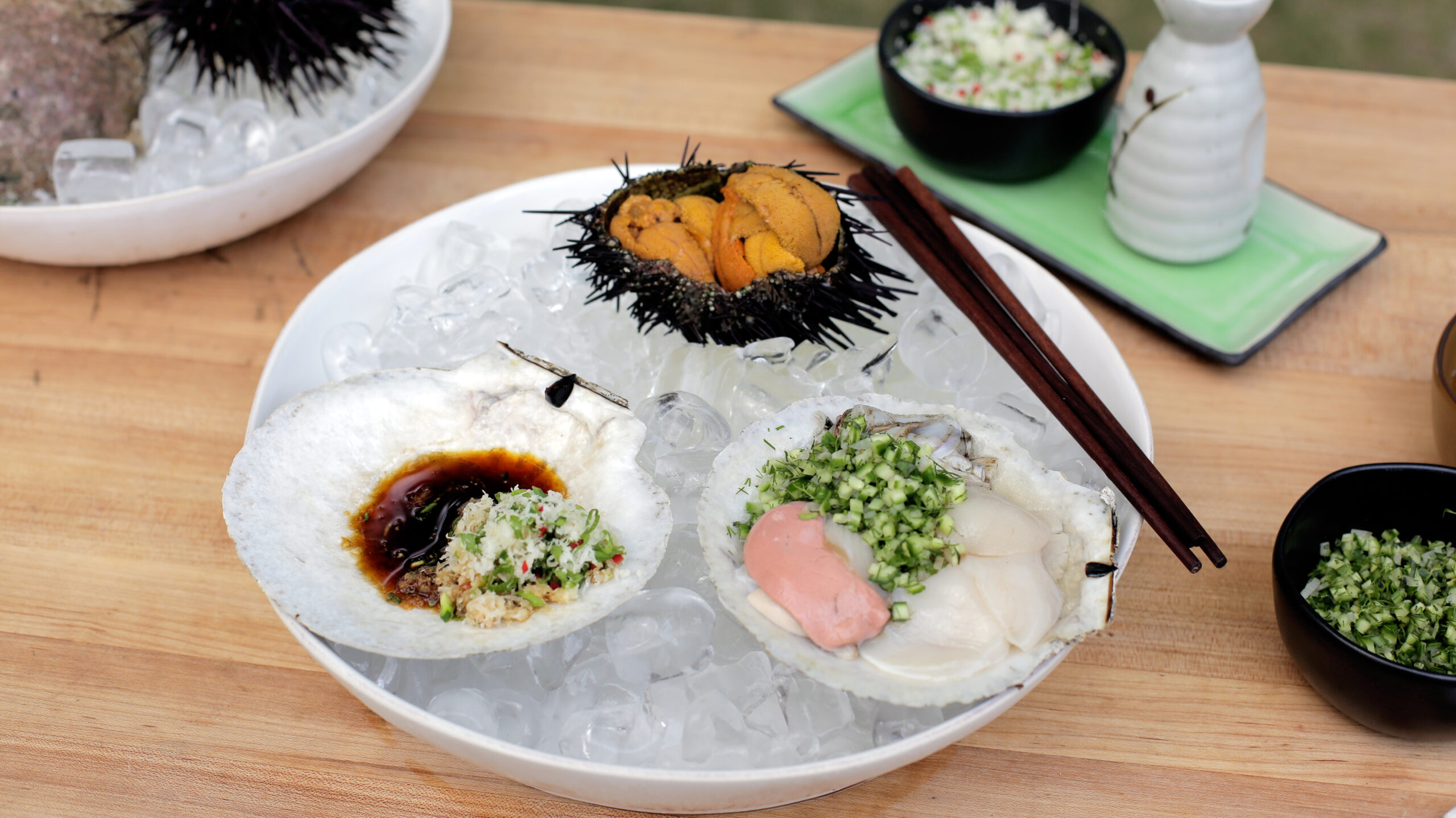 Scallops and Uni On the Half Shell - Andrew Zimmern