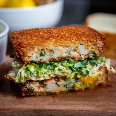 Andrew Zimmern recipe shrimp toast sandwich