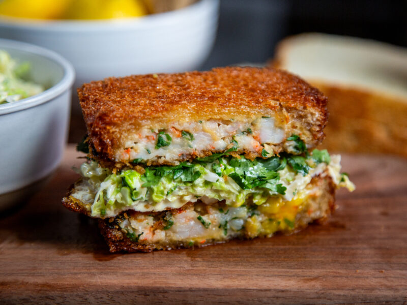 Andrew Zimmern recipe shrimp toast sandwich