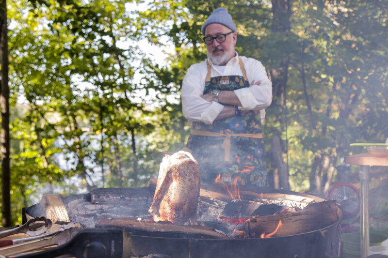 Andrew Zimmern roasts goose on wild game kitchen