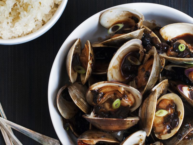 Andrew Zimmern's Clams with Black Bean Sauce