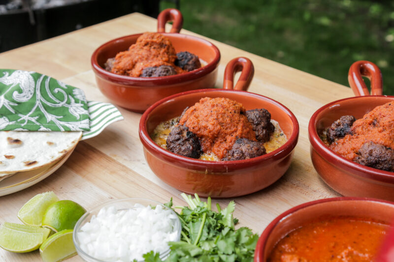 Andrew Zimmern's Elk Meatballs with Queso Fundido