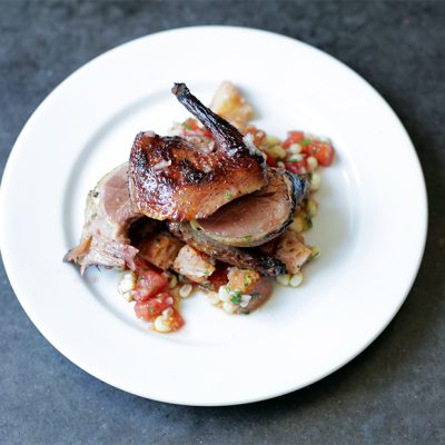 Andrew Zimmern's Grilled Pigeon with Panzanella
