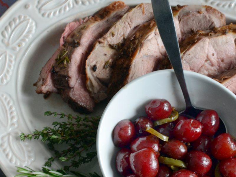 Andrew Zimmern's Leg of Lamb with Pickled Cherries