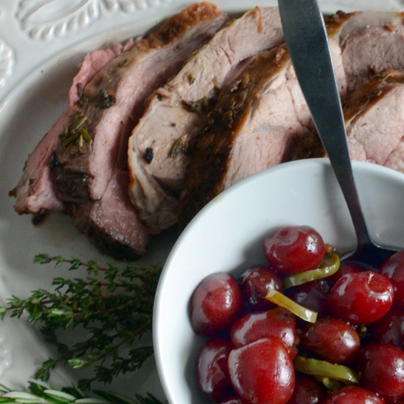 Andrew Zimmern's Leg of Lamb with Pickled Cherries
