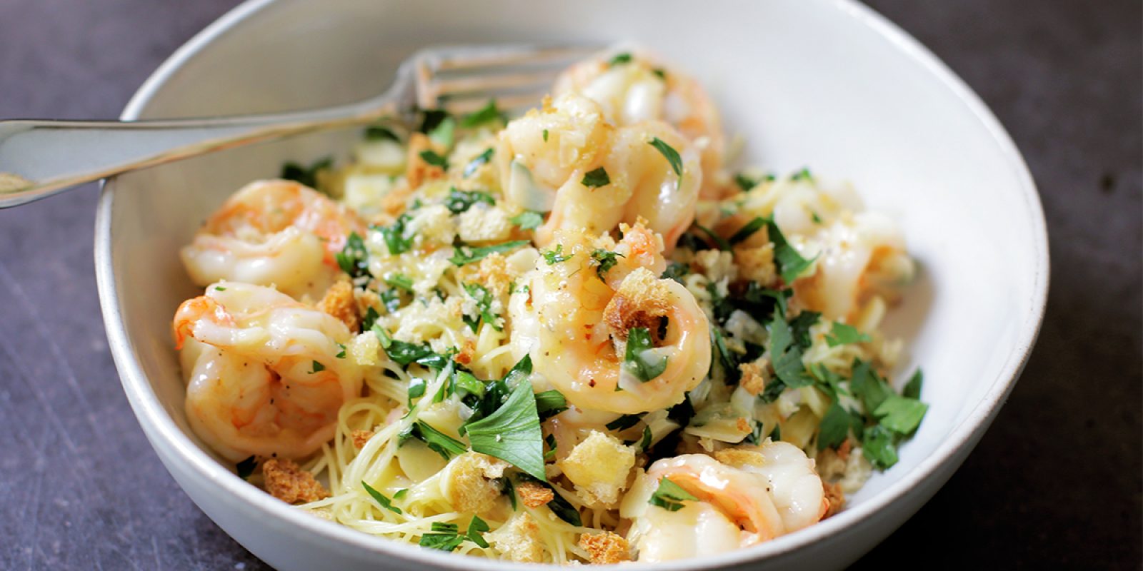 Shrimp Scampi With Lemony Breadcrumbs Angel Hair Pasta