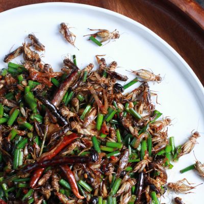Andrew Zimmern's recipe for wok-tossed crickets