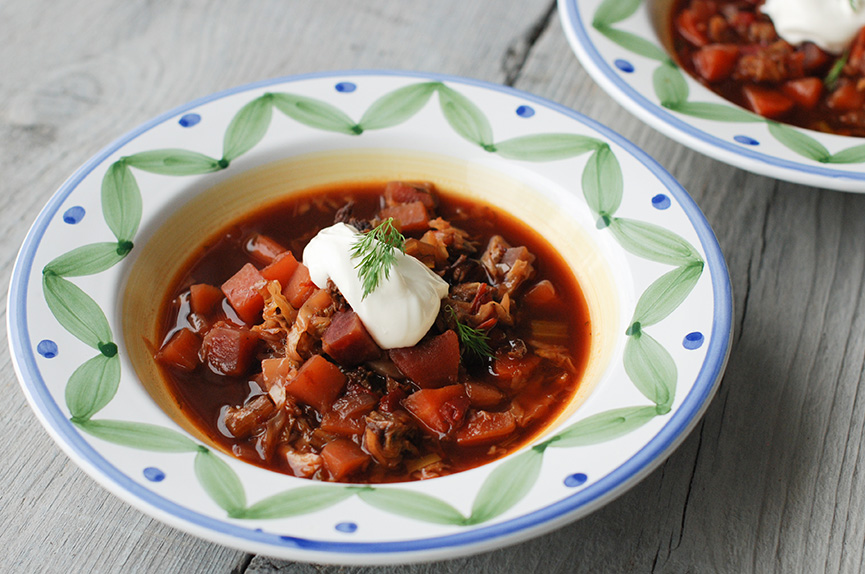 Beef, Beet & Cabbage Borscht Andrew Zimmern
