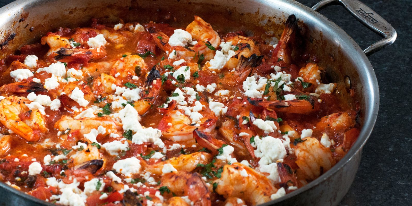 Andrew Zimmern Cooks: Garides Saganaki (Shrimp with Tomatoes &amp; Feta ...