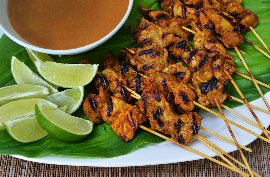 Chicken Satay with Peanut Sauce Andrew Zimmern