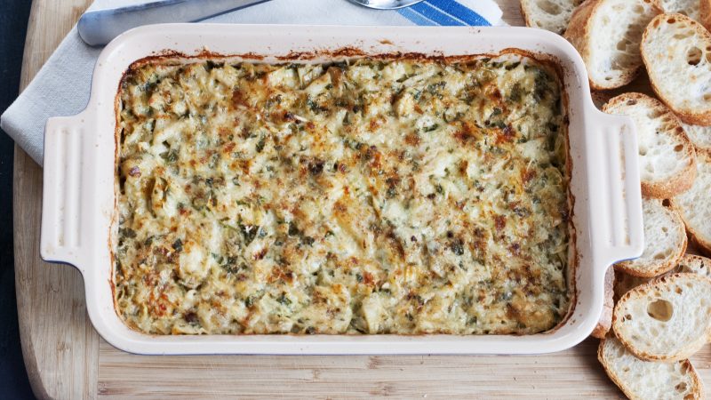 Andrew Zimmern's Recipe for crab and artichoke dip