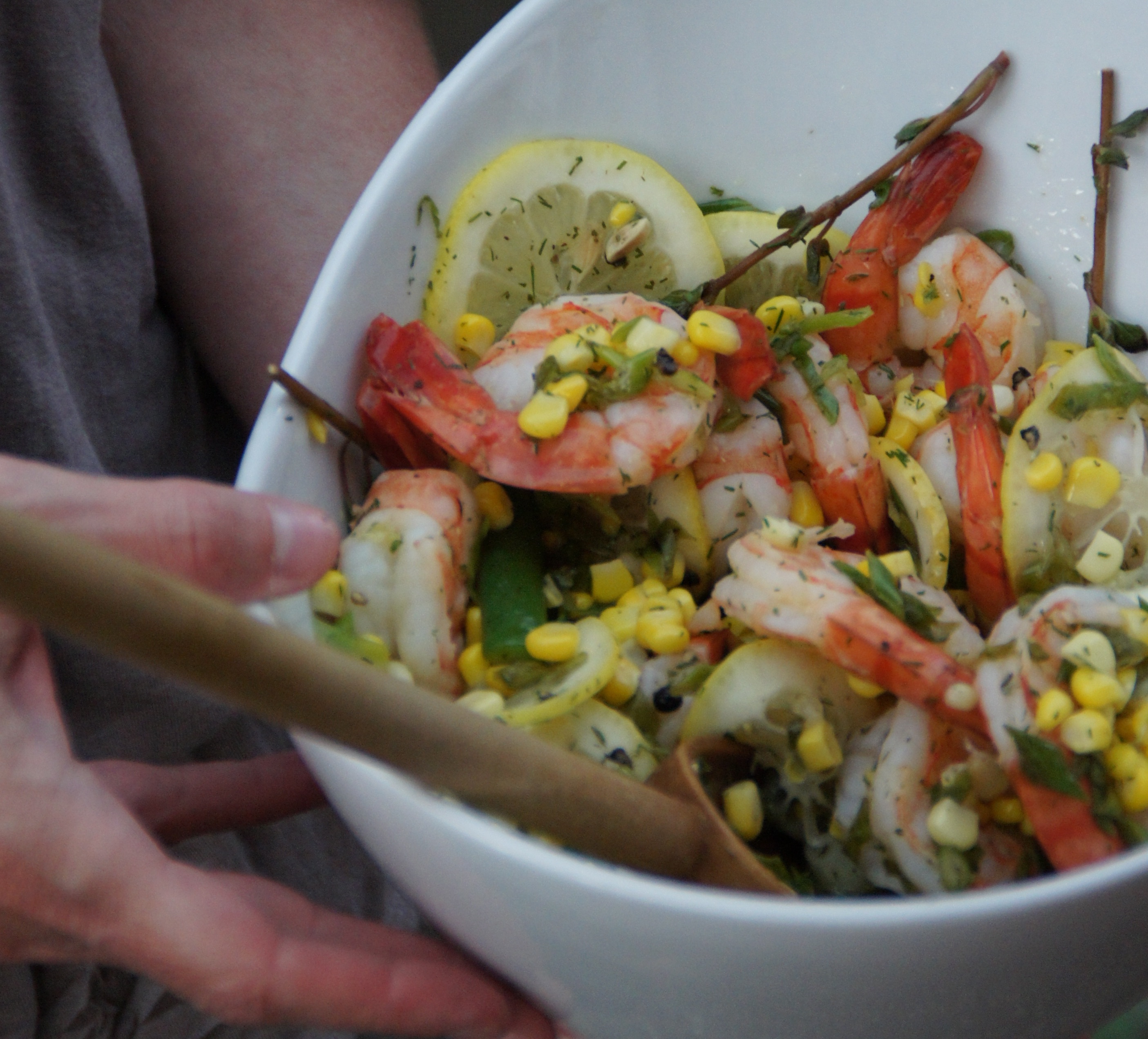Low Country Soused Shrimp with Sweet Corn