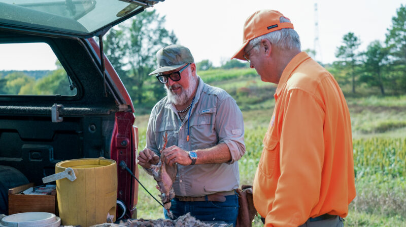 Andrew Zimmern on Field to Fire cleaning partridge