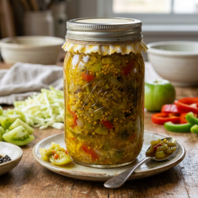 Andrew ZImmern's Green Tomato Chow Chow