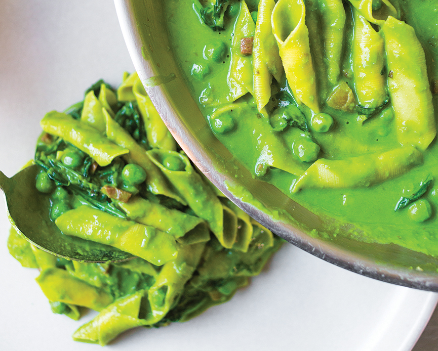 Garganelli with Prosciutto & Peas - Andrew Zimmern