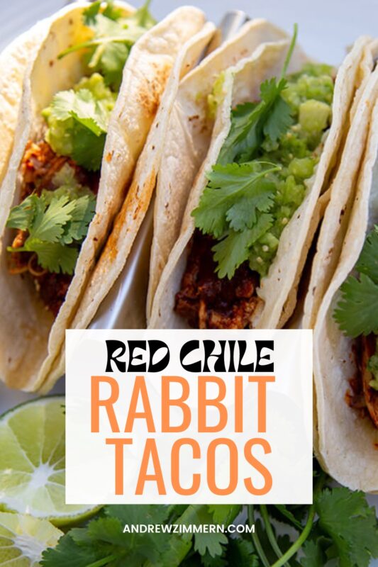 Red Chile Rabbit Tacos with Tomatillo Salsa Recipe