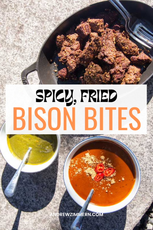 Spicy Fried Bison Bites Recipe with Tamarind and Hunan Peanut Sauce