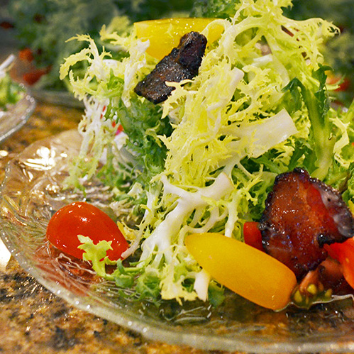 Frisee Salad with Candied Bacon & French Vinaigrette