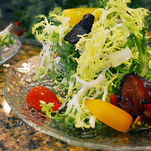 Frisee Salad with Candied Bacon & French Vinaigrette
