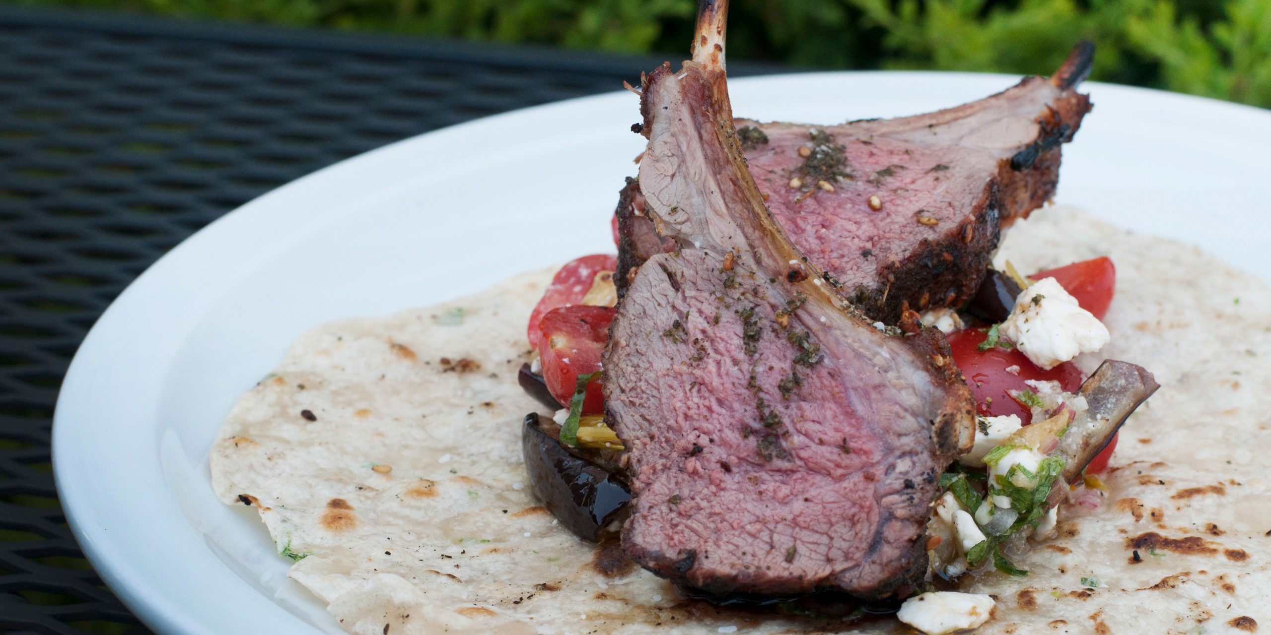 Andrew Zimmern Cooks Grilled Rack of Lamb with Eggplant Salad - Andrew Zimmern