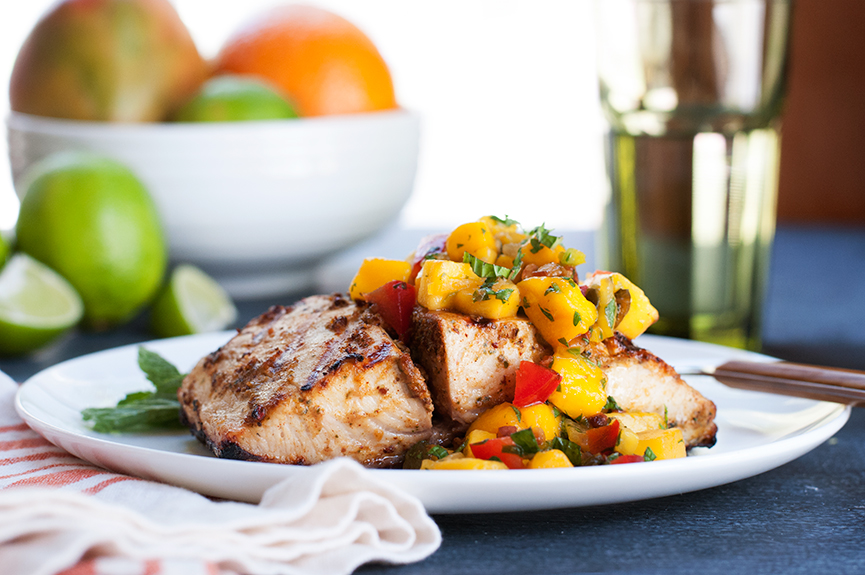 Grilled Mahi Mahi with Mango Relish Andrew Zimmern