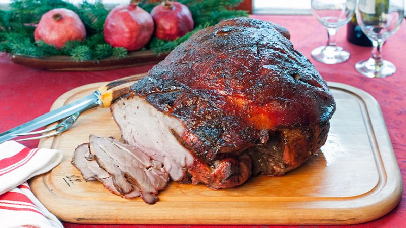 Ham-with-Maple-Bourbon-Glaze|Maple Bourbon Glazed Ham|