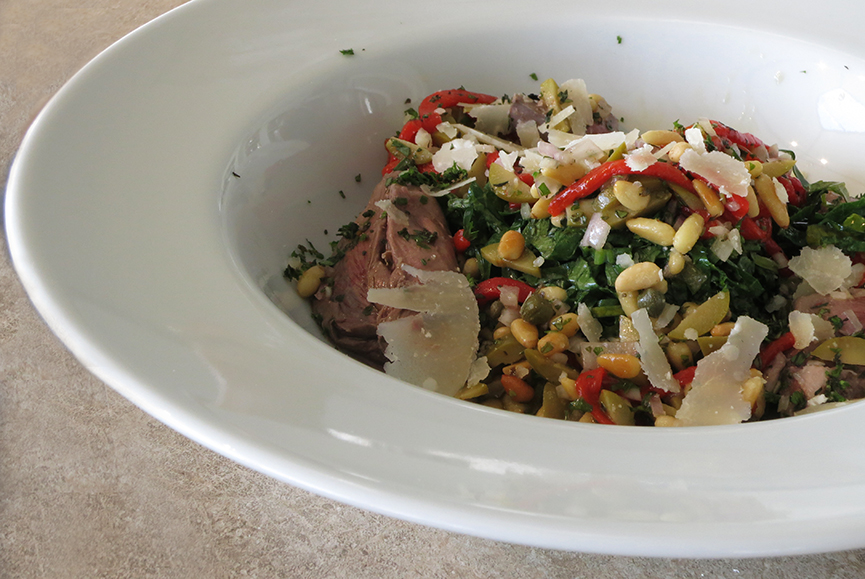 Poached Dove Breasts with Kale, Meyer Lemons & Radish - Andrew Zimmern
