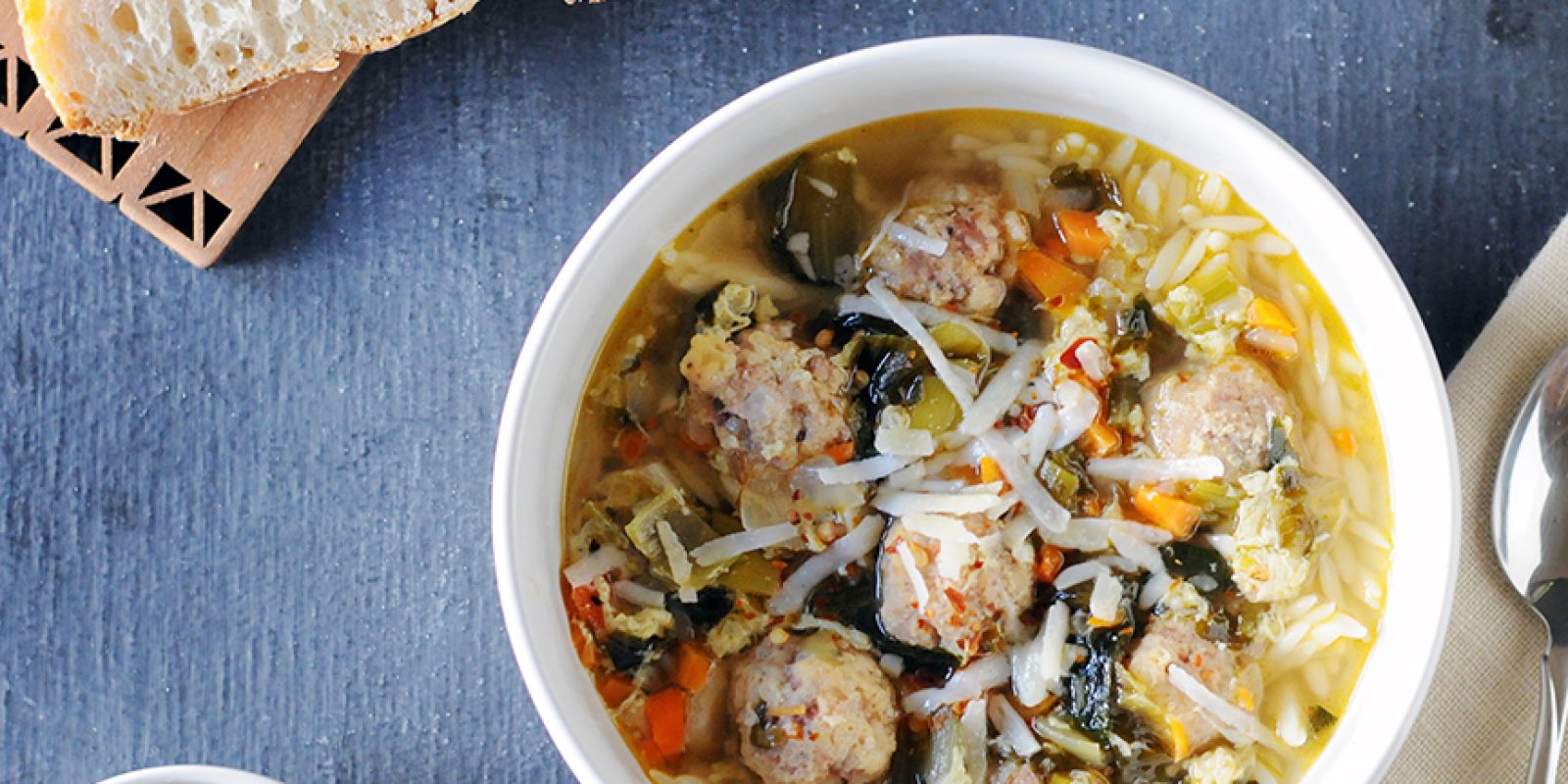 Italian Wedding Soup with Orzo &amp; Meatballs Andrew Zimmern