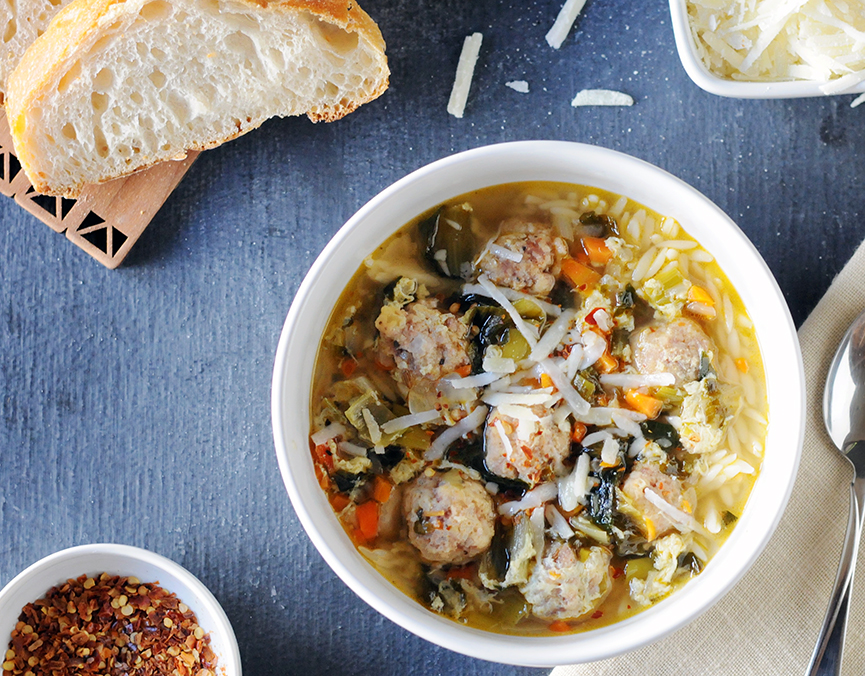 Italian Wedding Soup with Orzo & Meatballs - Andrew Zimmern