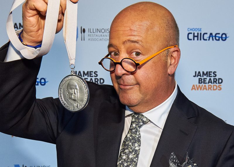Andrew Zimmern has won James Beard awards for “TV Food Personality” (2010), “TV Program on Location” (2012), and “Outstanding Personality/Host” (2013 and 2017).