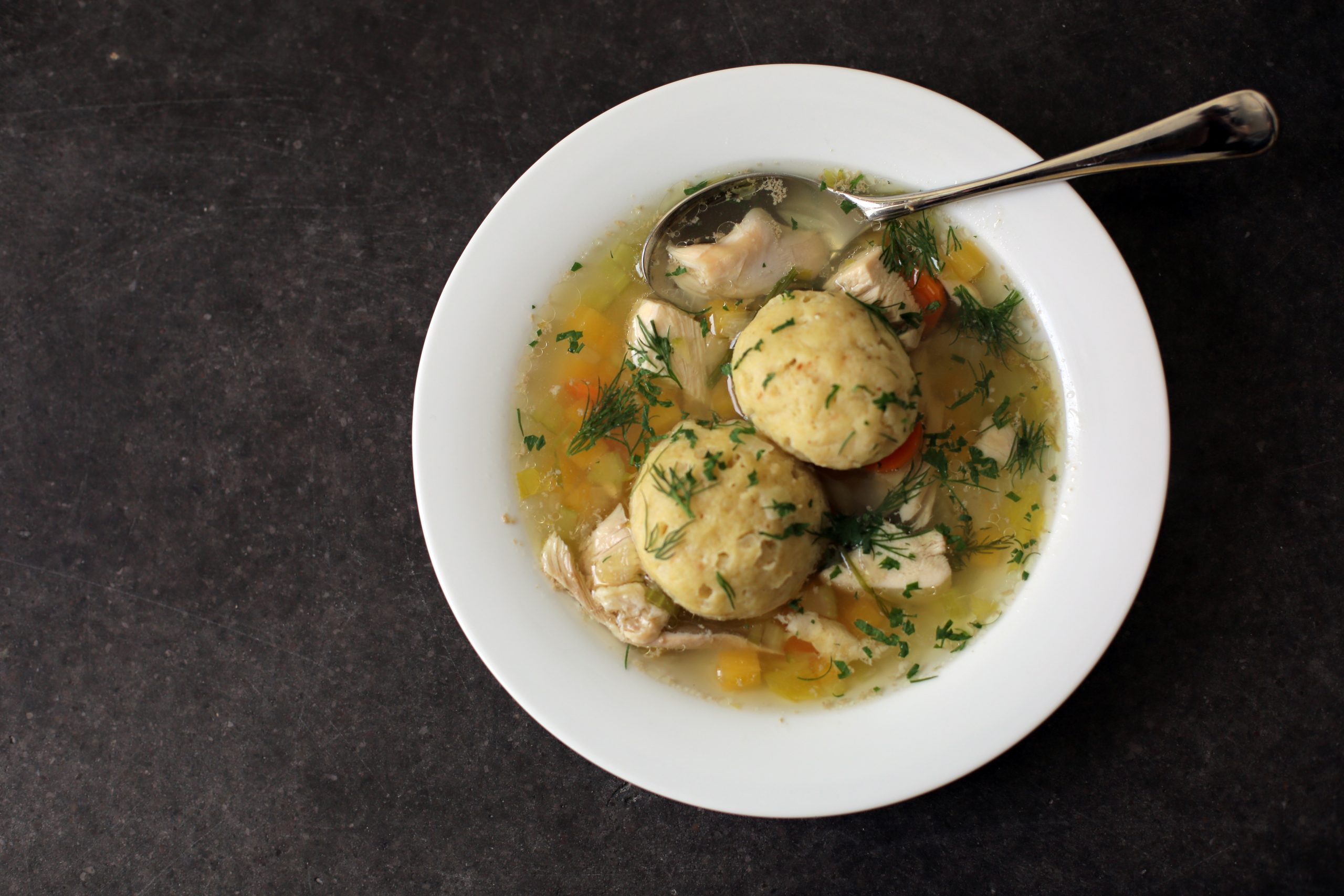 Matzoh Ball Soup with Spring Vegetables