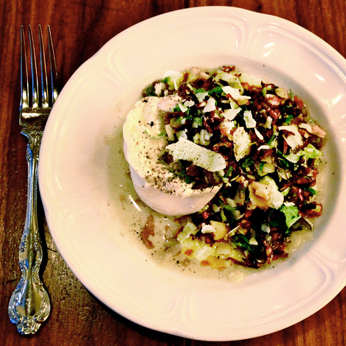 Shaved Brussels Sprout Salad with Burrata
