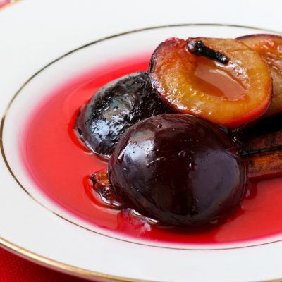 Poached plums