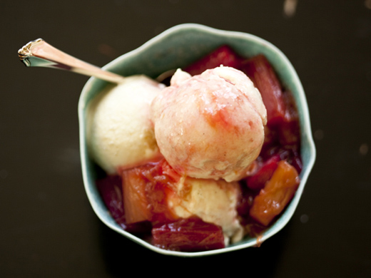 Honey-Rhubarb Ice Cream