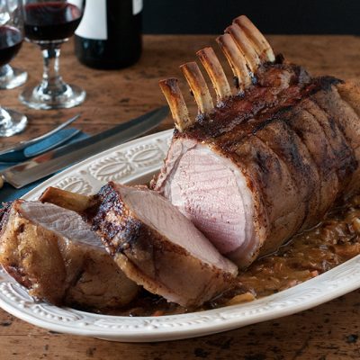 Roasted Rack of Pork with Mustard & Apricots|Rack of Pork Loin|