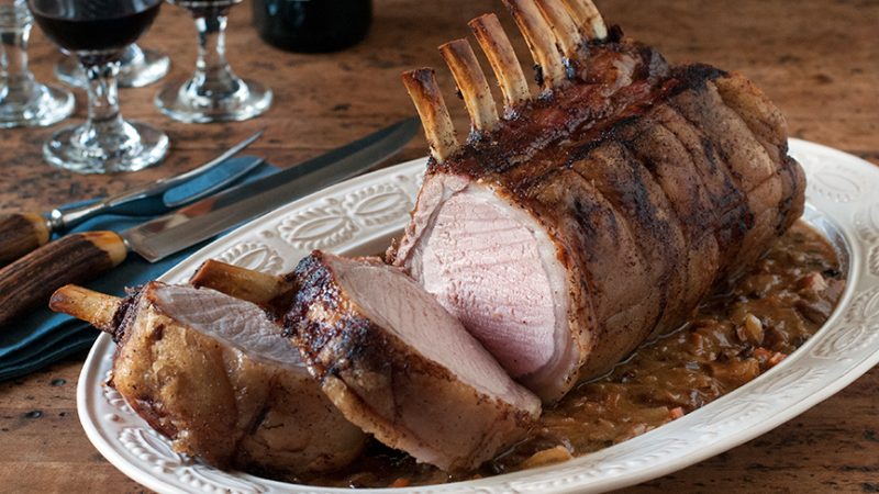 Roasted Rack of Pork with Mustard & Apricots|Rack of Pork Loin|