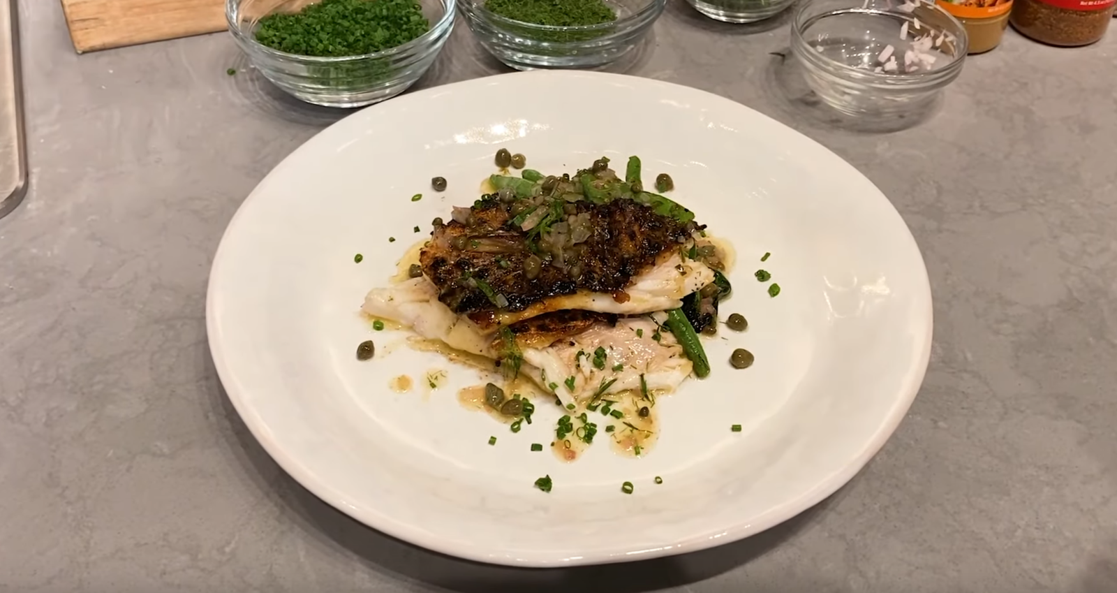 Striped Bass with Brown Butter, Lemon and Capers Andrew Zimmern