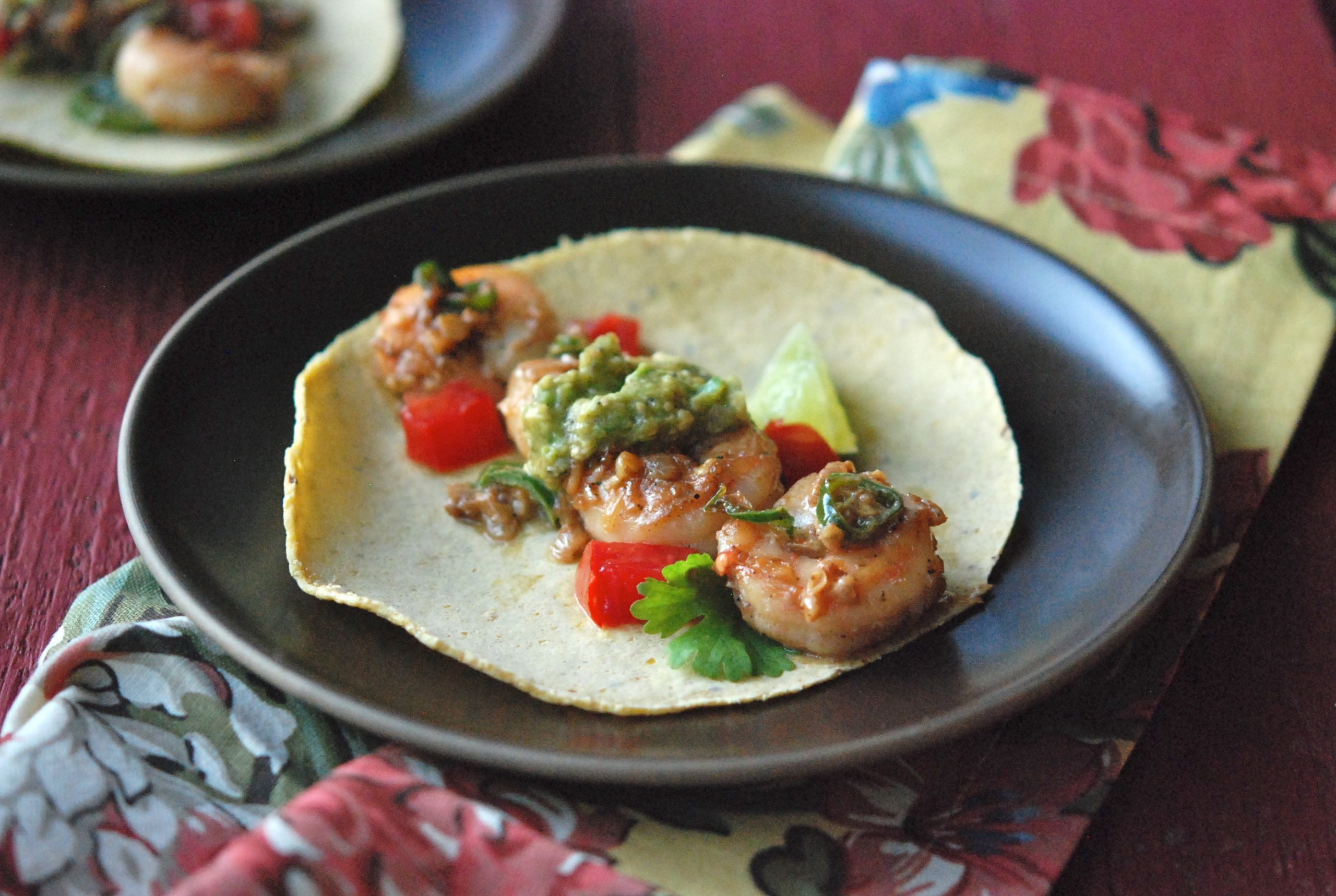Shrimp with Green Chiles & Avocado-Tomatillo Sauce - Andrew Zimmern