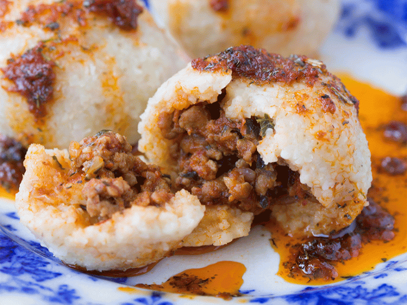 Spicy Meat-Filled Bulgur Dumplings with Tomato & Mint Sauce|||Bulgar-Dumpling-Process|Bulgar-Dumpling-Process|Bulgar-Dumpling-Process||Bulgar-Dumpling-Process|Bulgar-Dumpling-Process|Bulgar-Dumpling-Process