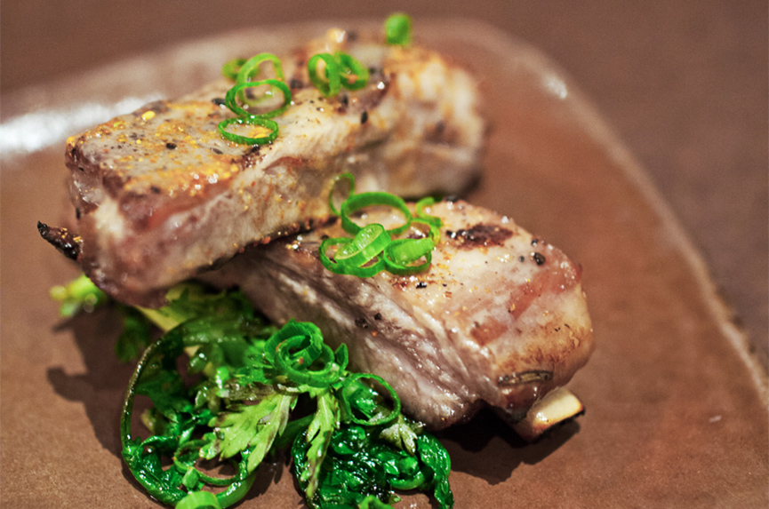 Glazed Pork Ribs with Scallions & Togarashi - Andrew Zimmern