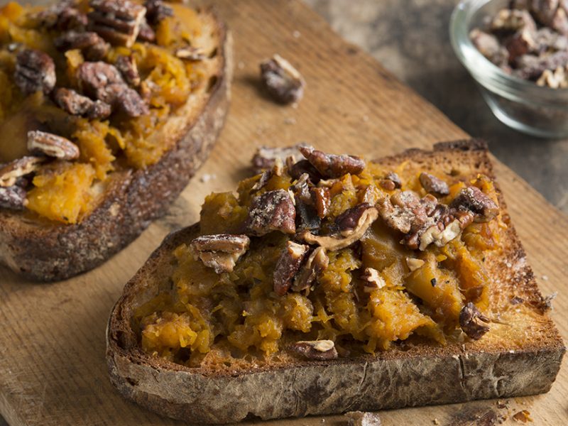 Squash Toast with Manchego & Pecans|